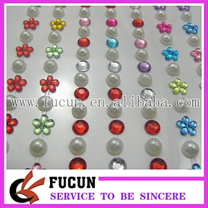 Beautiful design acrylic stone and pearls stickers