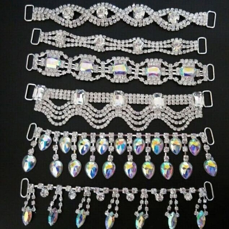 China supplier cheap lots various style bikini ornament swimwear crystal connector wholesale