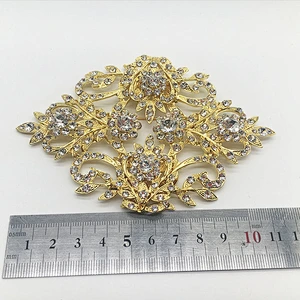 vintage wedding dress decoration large style gold crystal jewelry brooches in bulk 2019
