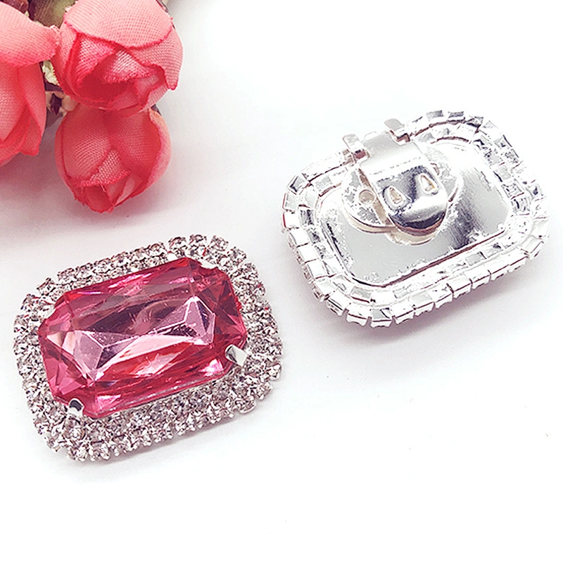 custom metal  rhinestone shoe clips on shoes decoration