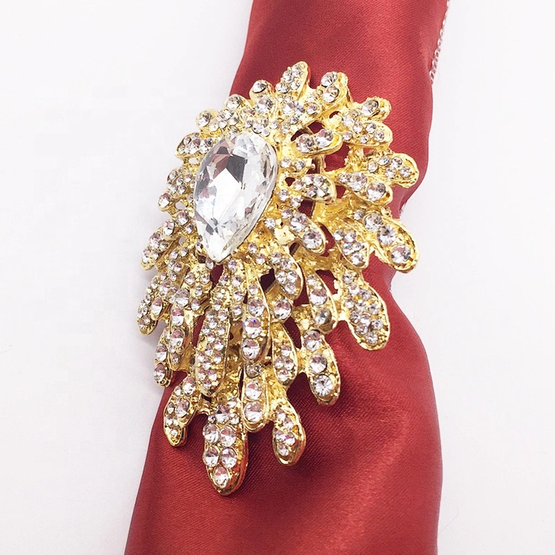 Custom Wedding Brass Gorgeous Gold Vintage Jewelry Crystal Rhinestone Napkin Ring