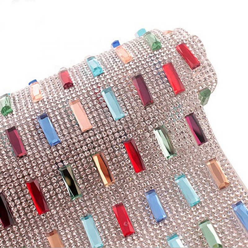 Various colors crystal rhinestone mesh adhesive hot fix rhinestone rainbow sticker sheet