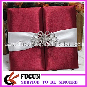 rhinestone pair buckles for wedding invitation silk box