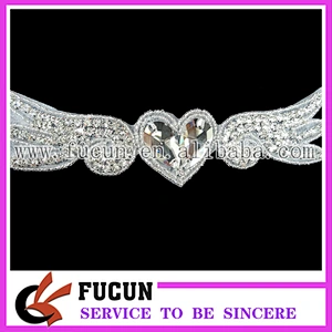 Wedding Rhinestones Applique Trimming/Bridal Sash Embroidery Designs for women dresses