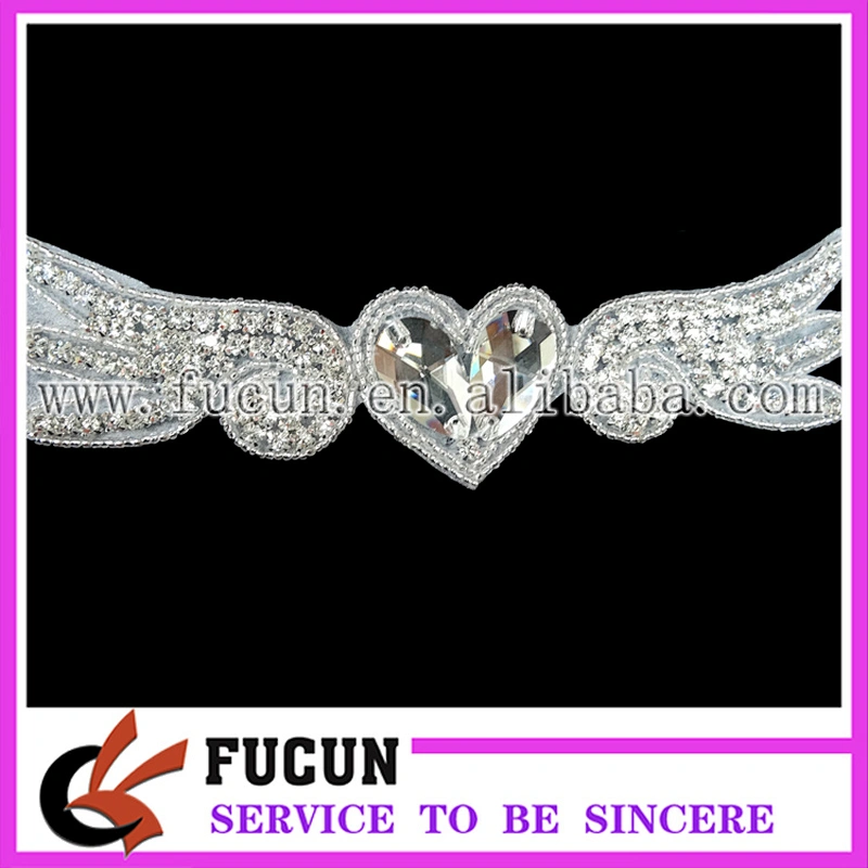 Wedding Rhinestones Applique Trimming/Bridal Sash Embroidery Designs for women dresses