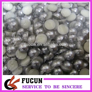 wholesale fashion accessories half round plastic pearl beads without hole