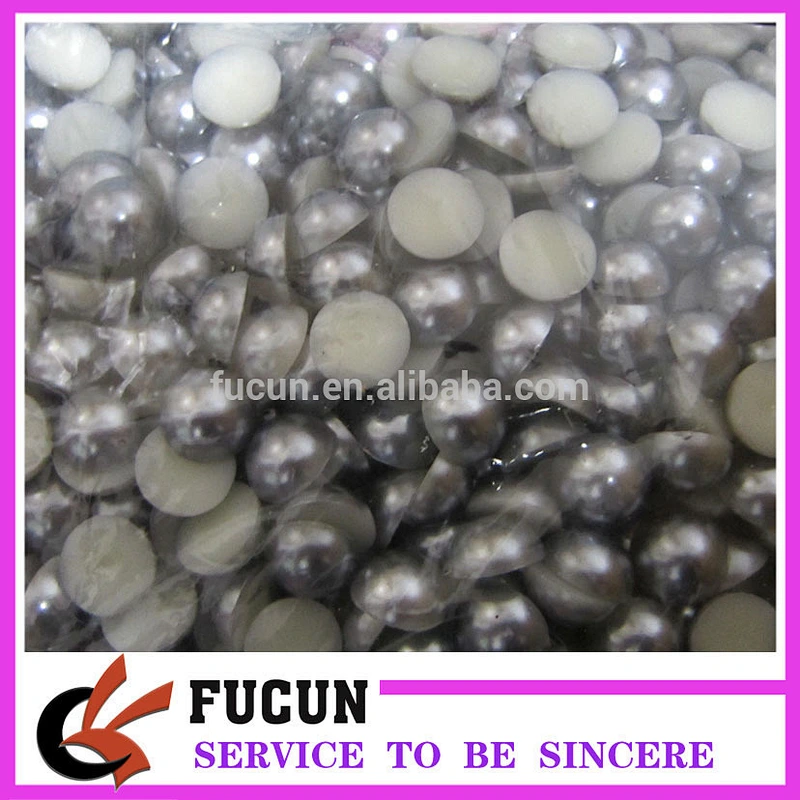 wholesale fashion accessories half round plastic pearl beads without hole