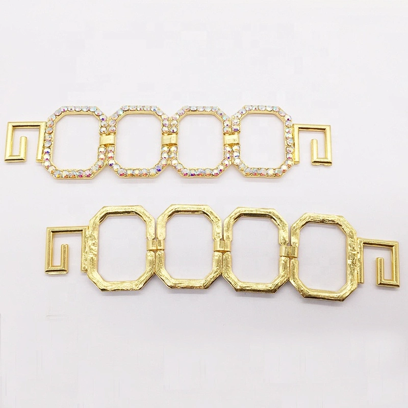 High Quality Factory Square Metal Gold Crystal AB Bikini Connector For Competition BikiniSuit
