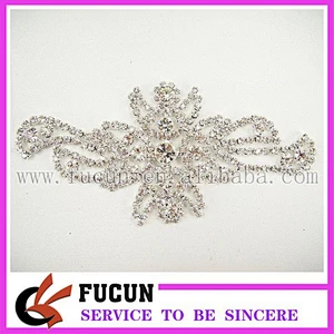 Crystal applique for DIY wedding sash, garter, headband, head piece