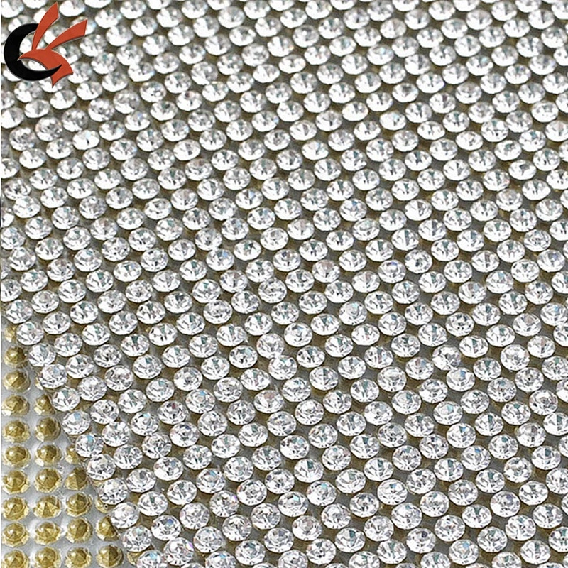 24*40cm AB Clear Bling Bling Hot Fix Rhinestone Mesh Rhinestone Self-adhesive Sticker