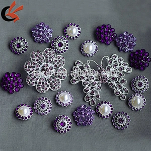 Silver Plated Rhinestone Small Flower Bouquet Wedding Party Brooch Pin