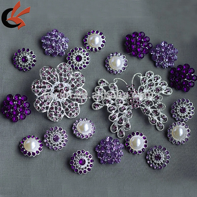 Silver Plated Rhinestone Small Flower Bouquet Wedding Party Brooch Pin