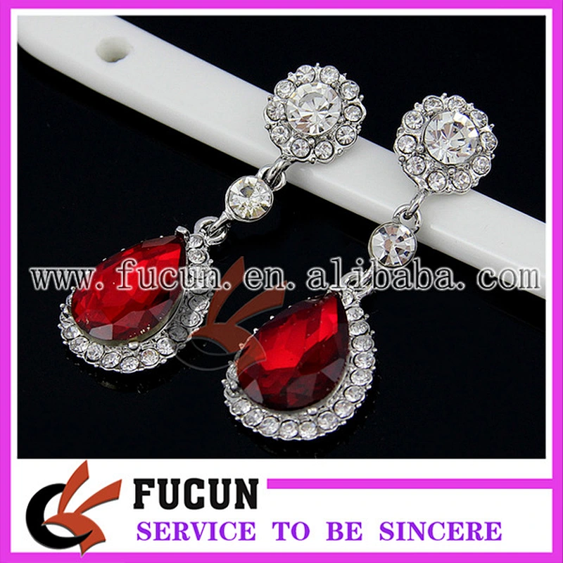 Fancy fashion jewelry design purple color silver plated hanging earrings for girls