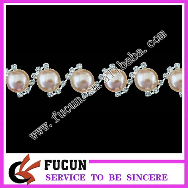 new arrival rhinestone and pearl applique trimming