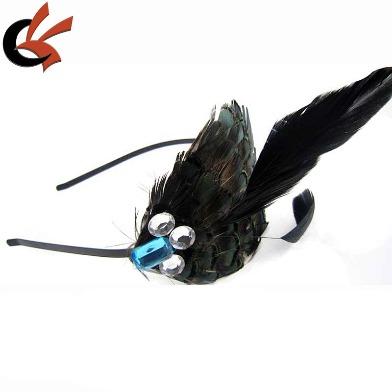 Headband Crystal decorate Peacock feather pad
