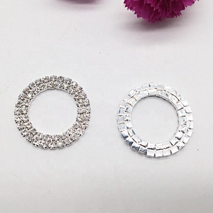 custom round rhinestone silver metal buckle side release swimwear connector for bikini