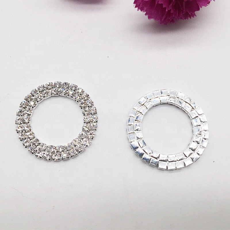 custom round rhinestone silver metal buckle side release swimwear connector for bikini
