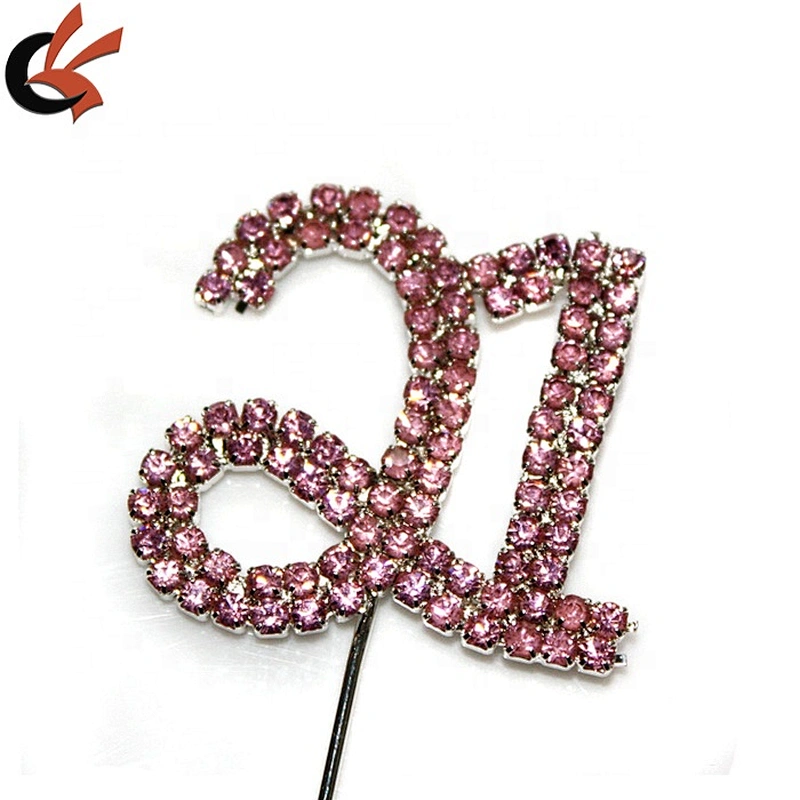 colorful rhinestone number 21 pick 21st birthday cake topper