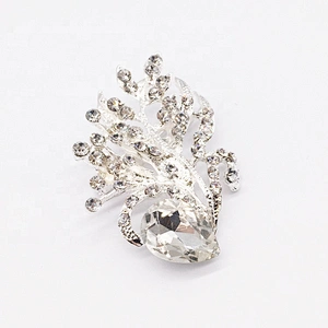 Customized fancy crystal rhinestone plant brooch for men suit