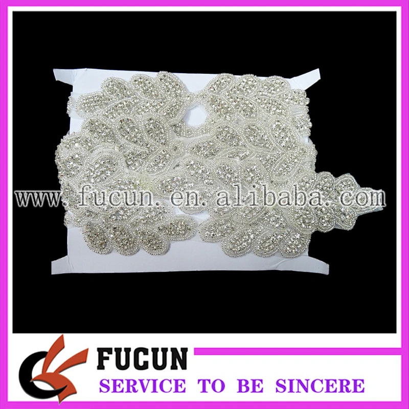 Wedding Rhinestones Applique/Bridal Sash Appliques/Rhinetones Trimming hand embroidery designs