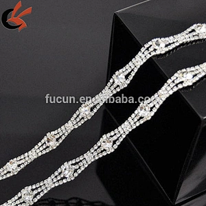 plating gold 8 shape rhinestone oktant trimming for decoration