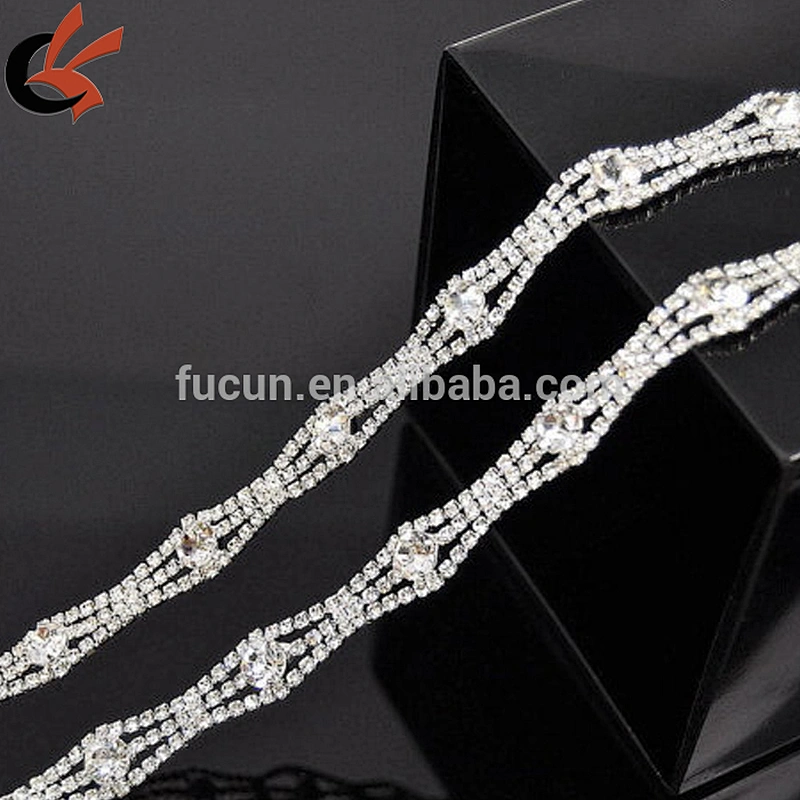 plating gold 8 shape rhinestone oktant trimming for decoration