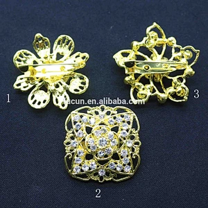 jewelry fashion Zinc alloyed gold plating styles rhinestone crystal wedding brooch