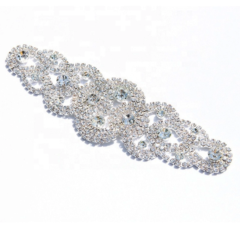 wholesale neckline designs rhinestone crystal gold rhinestone applique for wedding dress sash
