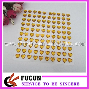 New self rhinestone adhesive sticker heart shape sticker