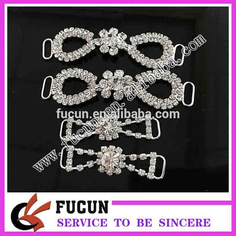 silver plating rhinestone brassiere & swim suit bikini connector wholesale