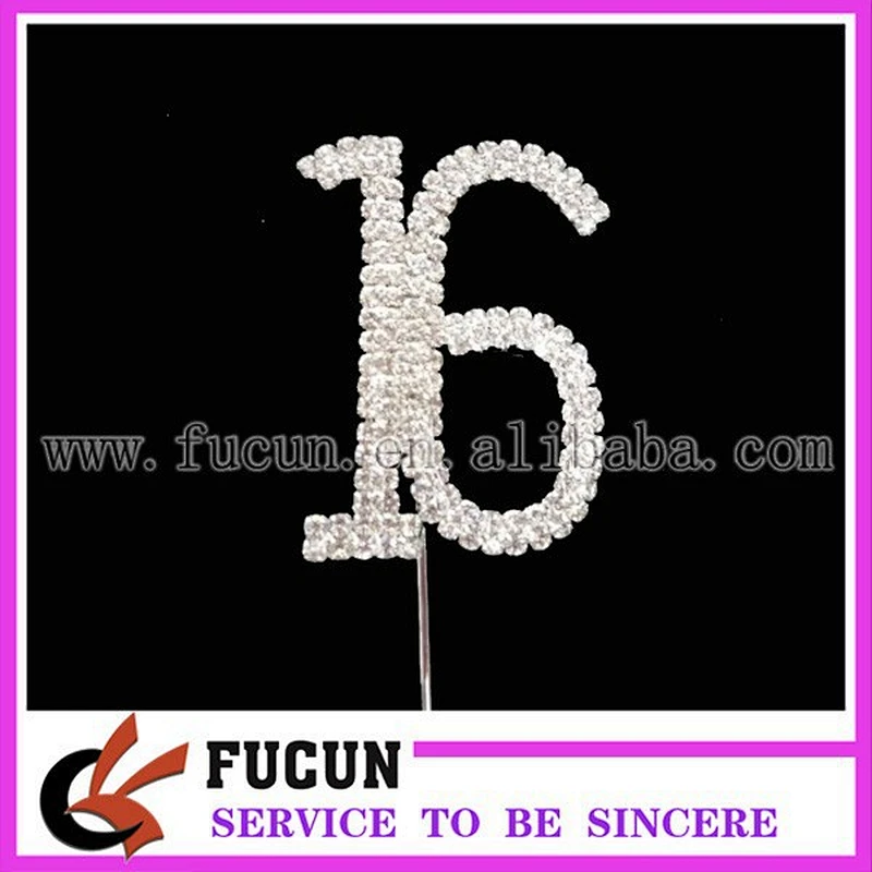 wholesale rhinestone number 21 cake topper birthday anniversary cake topper
