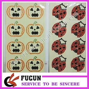 Wholesale Custom Christmas Halloween Craft Gem Self-adhesive Sticker