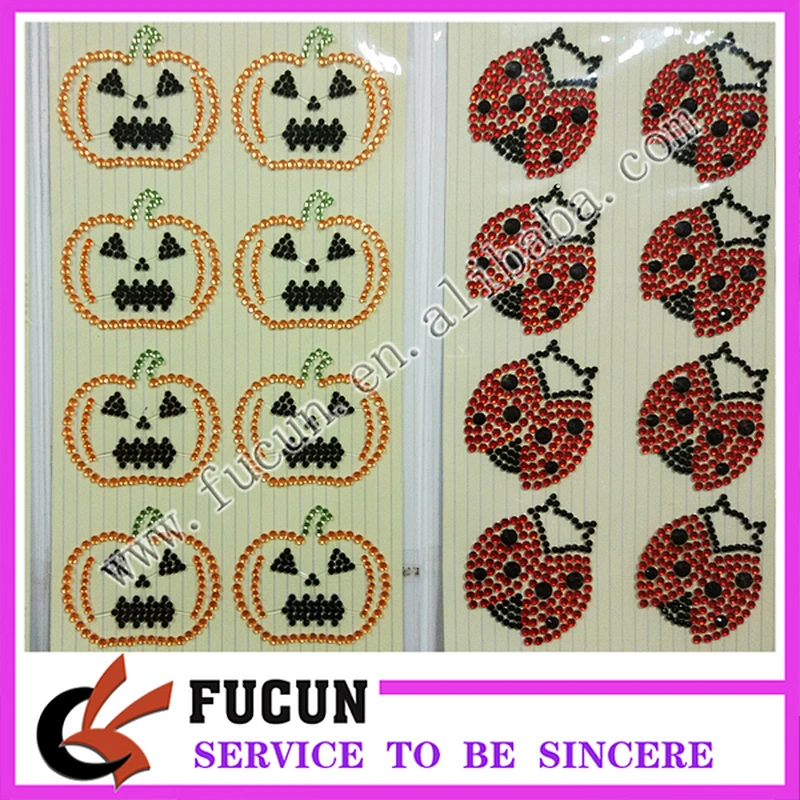 Wholesale Custom Christmas Halloween Craft Gem Self-adhesive Sticker