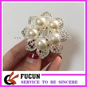 Wholesale Handmade Boutonniere Stick Flower Artificial Pearl Brooch Pins