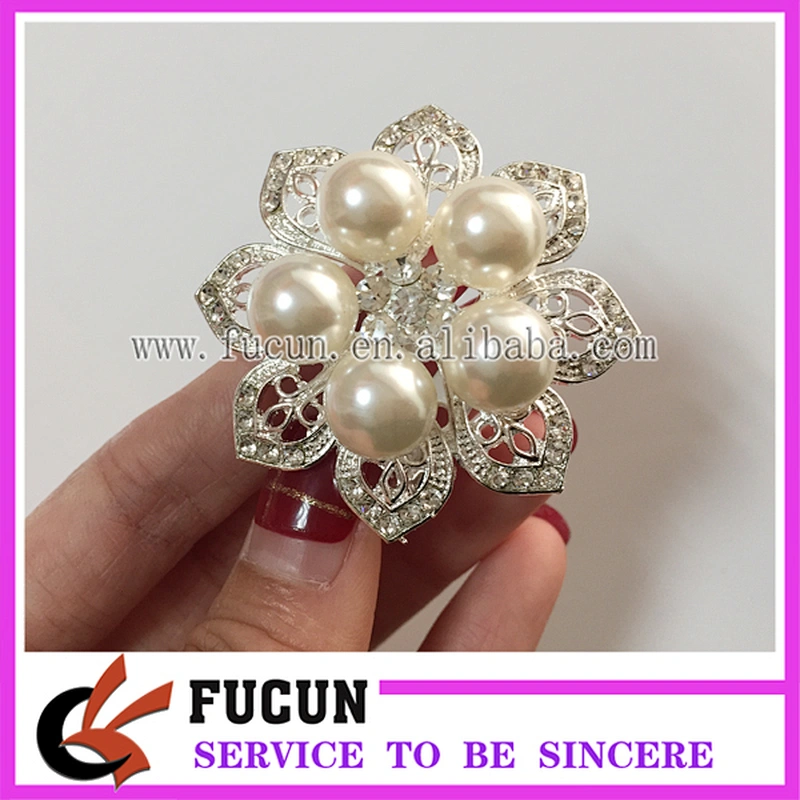 Wholesale Handmade Boutonniere Stick Flower Artificial Pearl Brooch Pins