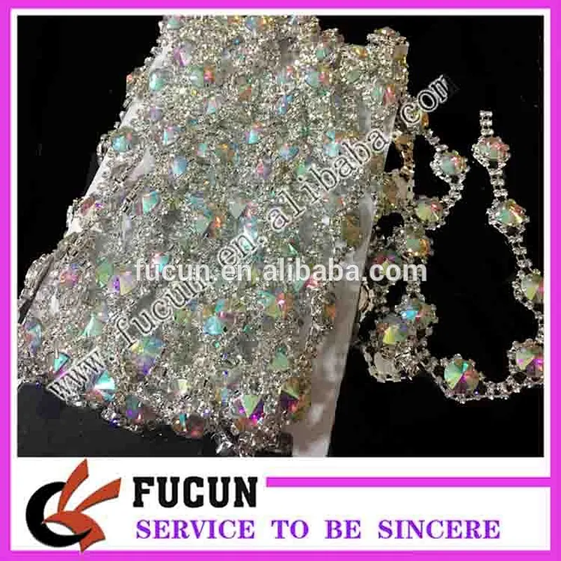 shinny crystal AB rhinestone trimming for garment accessories and dance dress