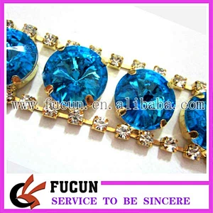 Hot Beautiful Design Clear Crystal Rhinestone For Wedding Bridal Trim Chain
