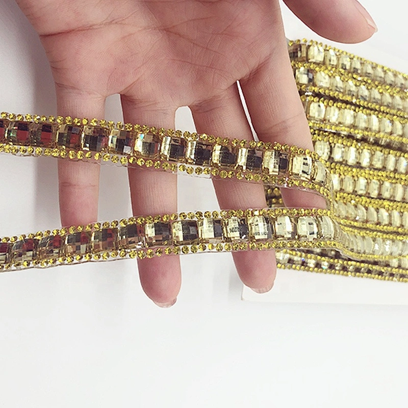 fashion rhinestone hot fix trimming A grade rhinestone banding for clothing shoes bags