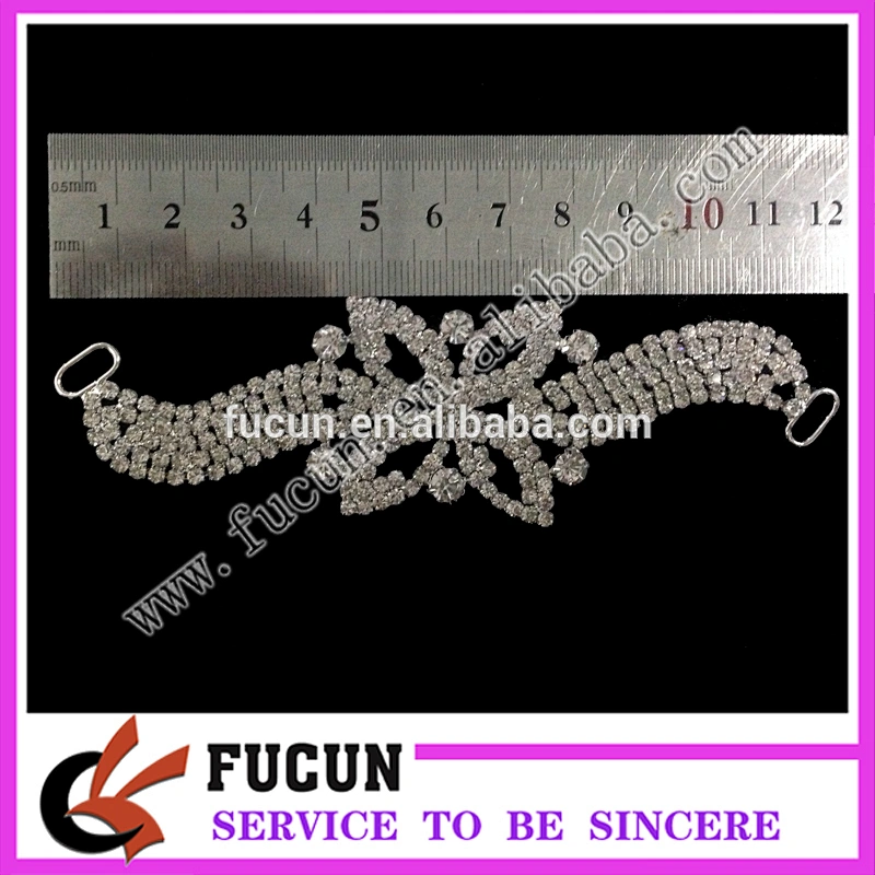 Rhinestone Bikini Connector Crystal Buckle Metal Chain For DIY Swimming Wear