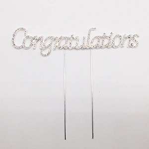 best sellers products party decor rhinestone warm congratulation cake topper for celebration