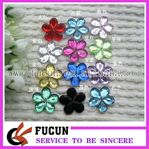 Acrylic Crystal flower shape Flat Back Rhinestones Beads DIY