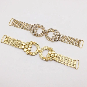 New design women belt buckle decorative gold plated rhinestone swimwear connector for bikinisuit