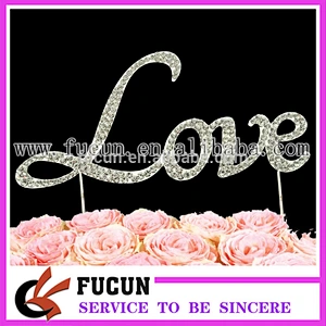 Fashion wedding favors LOVE rhinestone cake topper wedding decorations new products 2016