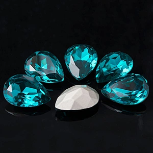 Best Price Machine Cut Blue Navette Crystal Fancy Stone For Jewelry Decoration