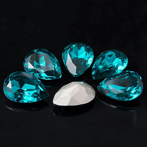 Best Price Machine Cut Blue Navette Crystal Fancy Stone For Jewelry Decoration