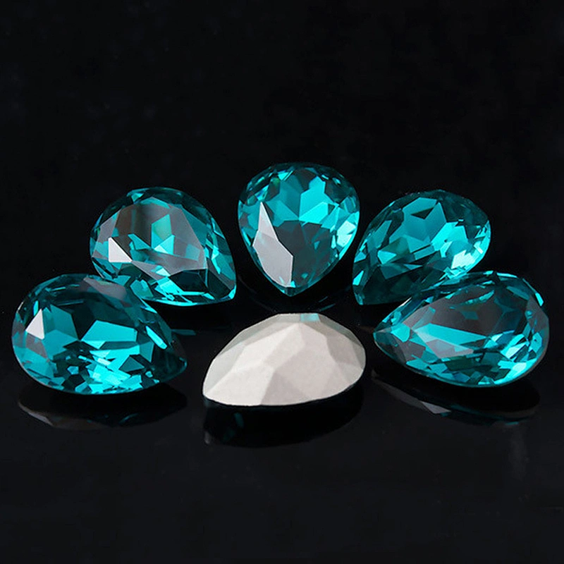 Best Price Machine Cut Blue Navette Crystal Fancy Stone For Jewelry Decoration