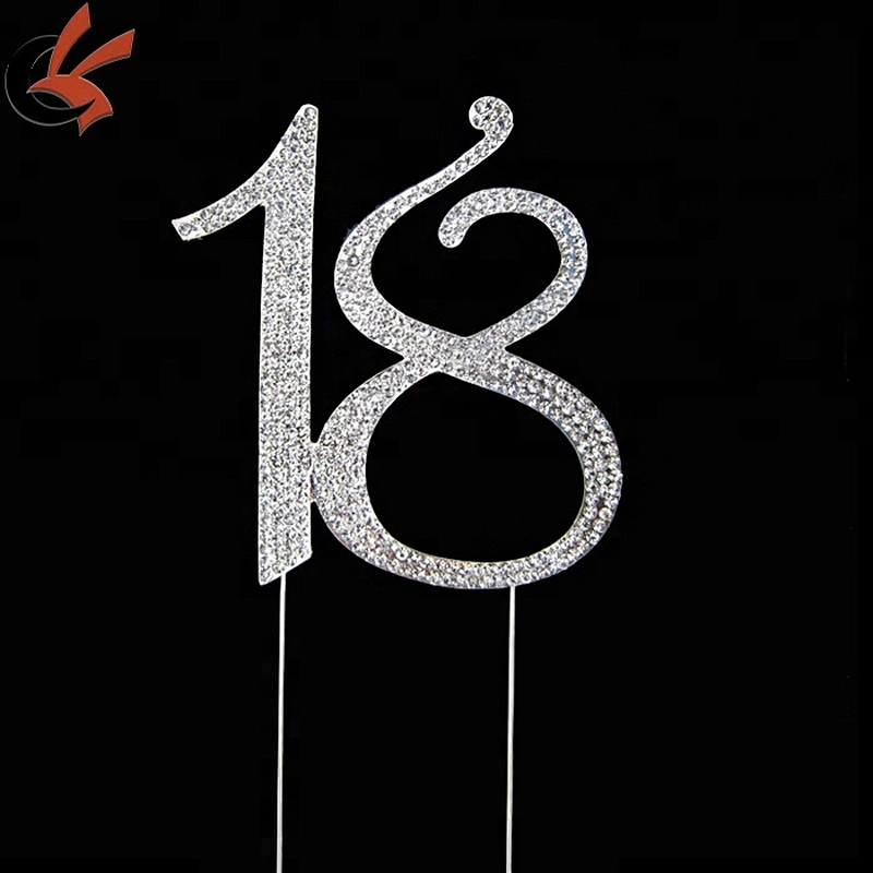 sparkly number 18 rhinestone cake topper for sale