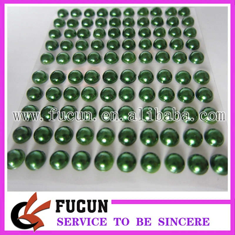 Fashion design acrylic rhinestone sticker pearl emerald crystals gems sticker
