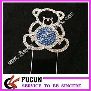 Wholesale New items Hot sale Diamante bear cake topper for child party