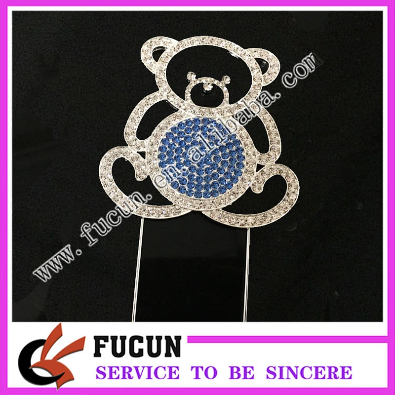 Wholesale New items Hot sale Diamante bear cake topper for child party